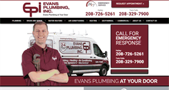 Desktop Screenshot of evansplumbinginc.com